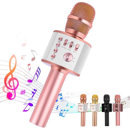  Ankuka Bluetooth Karaoke Microphone, Handheld Wireless Singing Karaoke Machine Speaker, Portable Mic Player for Christmas Birthday Home Party