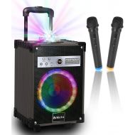 [아마존베스트]Karaoke Machine for Adults and Kids, Ankuka Bluetooth Portable PA Speaker System with Disco Lights, 2 Wireless Microphones for Christmas & Birthday Gift for Boy & Girls