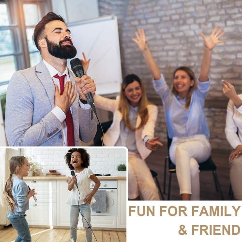  [아마존베스트]Ankuka Bluetooth Karaoke Machine for Kids and Adults with Colorful LED Lights, Wireless PA Speaker Sound System with 8 Subwoofers and Wired Microphone for Party, Singing