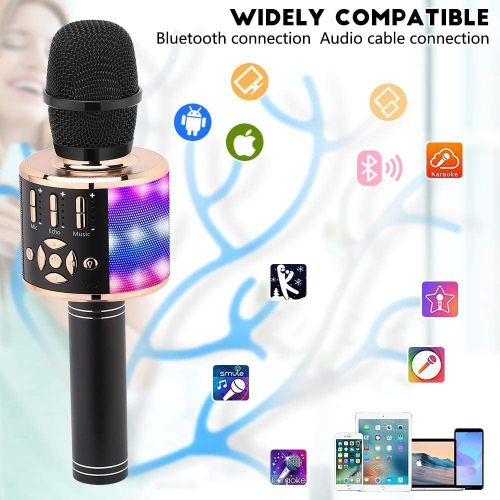  [아마존베스트]Ankuka Karaoke Wireless Microphone Bluetooth for Kids, Portable 4 in 1 Karaoke Machine Speaker with LED Lights, Christmas Home, Birthday Party Toys Gifts for Girls, Boys and Adults