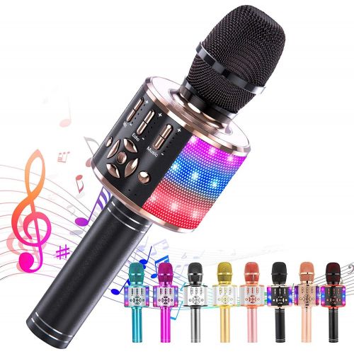  [아마존베스트]Ankuka Karaoke Wireless Microphone Bluetooth for Kids, Portable 4 in 1 Karaoke Machine Speaker with LED Lights, Christmas Home, Birthday Party Toys Gifts for Girls, Boys and Adults