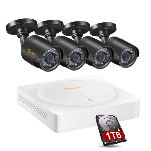  Anlapus 8-Channel HD-TVI 720P Surveillance Camera System Security DVR Recorder with 1 TB Hard Drive and 4 x 720P 1280TVL Indoor Outdoor Waterproof Home Security System CCTV Cameras