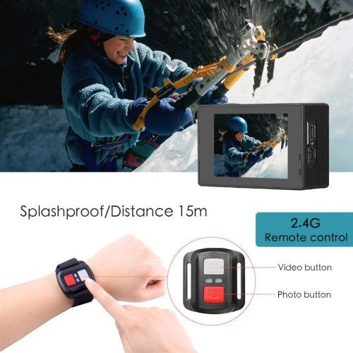  Anmade 4K Action Camera, 16MP WiFi Ultra HD Anti-Shake 30M Underwater Waterproof Camera Sports Camcorder with 170° Degree Wide Angle Lens and 2.0 Inch LCD Screen and high-tech Sensor