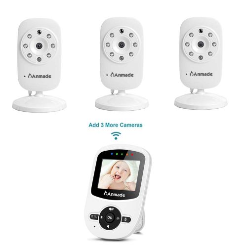  Anmade Video Baby Monitor, 2.4in Color Screen Baby Monitor with Night Vision, Two Way Talk Back