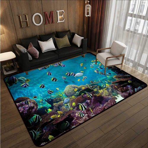  Anmaseven Ocean,Thin Non-Slip Kitchen Bathroom Carpet 36x 60 Exotic Wild Aquatic Animals Small Rugs