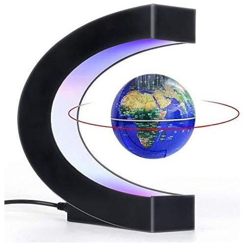  [아마존베스트]Ann Bully Magnetic Levitation Globe Maglev World Map C Shape Magnetic Suspension Globe with LED Light for Teaching Demo Desk Decoration Learning Education Best Birthday Gift for Fathers Stud