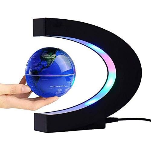  [아마존베스트]Ann Bully Magnetic Levitation Globe Maglev World Map C Shape Magnetic Suspension Globe with LED Light for Teaching Demo Desk Decoration Learning Education Best Birthday Gift for Fathers Stud