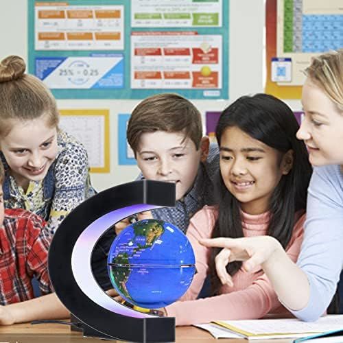  [아마존베스트]Ann Bully Magnetic Levitation Globe Maglev World Map C Shape Magnetic Suspension Globe with LED Light for Teaching Demo Desk Decoration Learning Education Best Birthday Gift for Fathers Stud