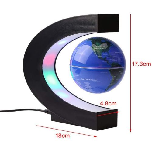  [아마존베스트]Ann Bully Magnetic Levitation Globe Maglev World Map C Shape Magnetic Suspension Globe with LED Light for Teaching Demo Desk Decoration Learning Education Best Birthday Gift for Fathers Stud