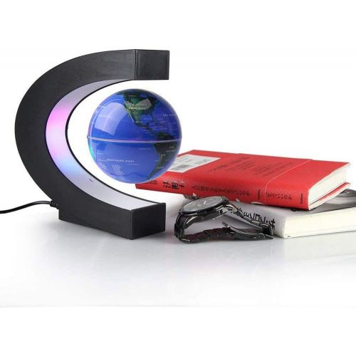  [아마존베스트]Ann Bully Magnetic Levitation Globe Maglev World Map C Shape Magnetic Suspension Globe with LED Light for Teaching Demo Desk Decoration Learning Education Best Birthday Gift for Fathers Stud