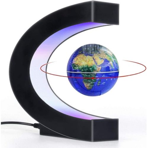  [아마존베스트]Ann Bully Magnetic Levitation Globe Maglev World Map C Shape Magnetic Suspension Globe with LED Light for Teaching Demo Desk Decoration Learning Education Best Birthday Gift for Fathers Stud