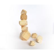 /AnnGreenClub Eight Stackable Block Sculpture - Handmade Balancing Blocks - Natural Toy - Montessori toys