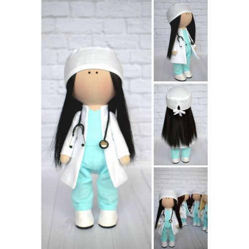  AnnKirillartPlace Nurse doll Fabric Doll Textile Doll Medical Worker Doll Rag Doll Cloth Doll Tilda Doll Handmade Doll Art Doll Poupee Gree Doll by Olga G