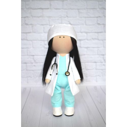  AnnKirillartPlace Nurse doll Fabric Doll Textile Doll Medical Worker Doll Rag Doll Cloth Doll Tilda Doll Handmade Doll Art Doll Poupee Gree Doll by Olga G