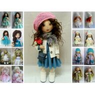/AnnKirillartPlace Interior decor doll Handmade doll Fabric doll white violet color Soft doll Cloth doll Tilda doll Interior doll by Master Irina E
