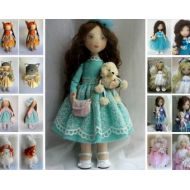 AnnKirillartPlace Nursery decor doll Handmade doll Fabric doll white aqua color Soft doll Cloth doll Tilda doll Rag doll Interior doll by Master Irina E