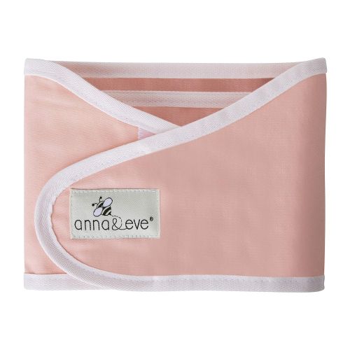  Anna & Eve - Baby Swaddle Strap, Adjustable Arms Only Wrap for Safe Sleeping - Pink, Small