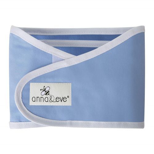  Anna & Eve - Baby Swaddle Strap, Adjustable Arms Only Wrap for Safe Sleeping - Blue, Small