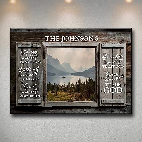  Anna Shop Personalized Mountain Range Color Wood Shutters Premium Great Gifts to Family Couple Ideal Gifts for Anniversary Birthday Home Decor Unframed Poster/0.75 Inch Canvas (Multi 3)