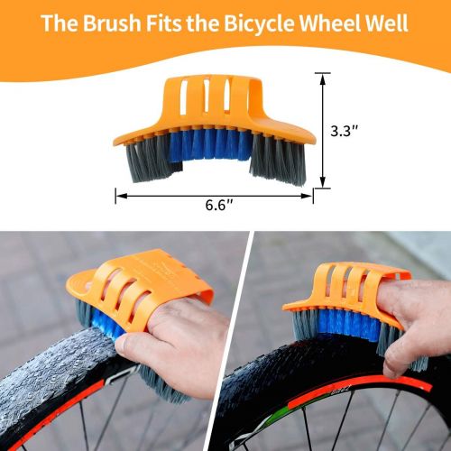  자전거 정비 공구 수리Anndason 8 Pieces Precision Bicycle Cleaning Brush Tool Including Bike Chain Scrubber, suitable for Mountain, Road, City, Hybrid ,BMX Bike and Folding Bike