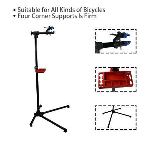  Anndason DakRide Adjustable Pro Mechanic Bike Repair Stand Maintenance Rack Workstand W/Tool Tray & Telescopic Arm Extensible Bicycle Repair Stand