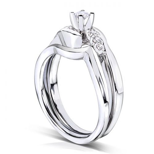  Annello by Kobelli 14k White Gold 15ct TDW Diamond Bridal Ring Set by Annello