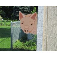 AnnsBrushstrokes Pig Head Barn Yard Peeker