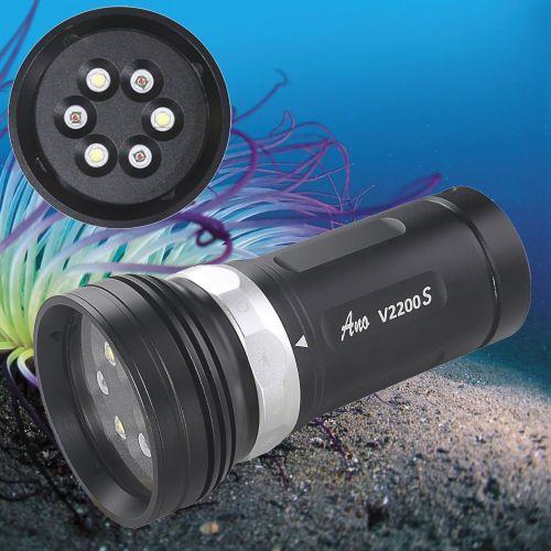  ANO V2200S Diving Video Light with White Red Color 2200 Lumens Diving Photo Light with Samsung Battery Pack and Charger Waterproof Underwater Professional Video Light