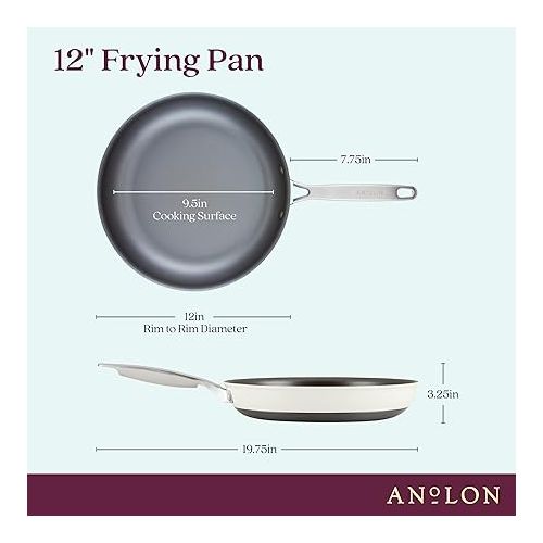  Anolon Achieve Hard Anodized Nonstick Frying Pan/Skillet, 12 Inch, Cream