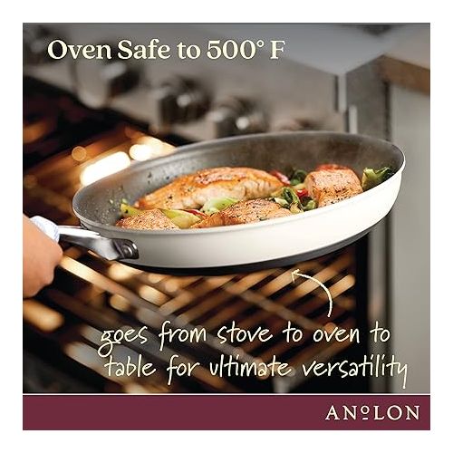  Anolon Achieve Hard Anodized Nonstick Frying Pan/Skillet, 12 Inch, Cream