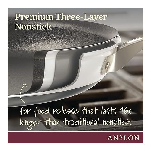  Anolon Achieve Hard Anodized Nonstick Frying Pan/Skillet, 12 Inch, Cream