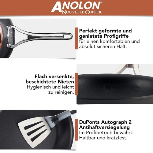  Anolon Profi Bratpfannen Set Induktion (20&24 cm) von Sternekochlegende Dieter Mueller empfohlen | 25 Jahre Garantie | Beschichtete Pfanne in einzigartiger Spitzen-Qualitat