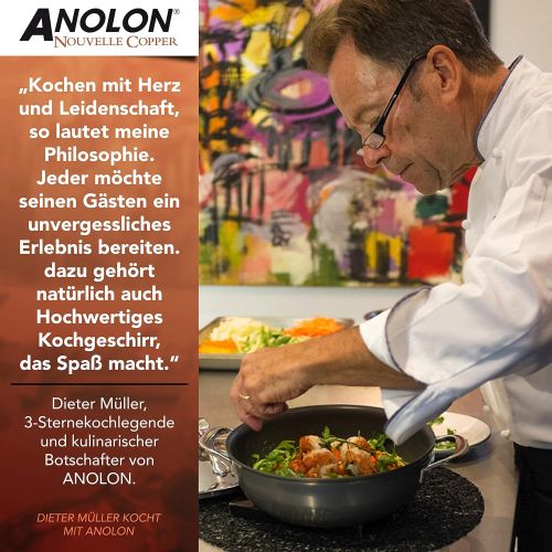  Anolon Profi Bratpfannen Set Induktion (20&24 cm) von Sternekochlegende Dieter Mueller empfohlen | 25 Jahre Garantie | Beschichtete Pfanne in einzigartiger Spitzen-Qualitat