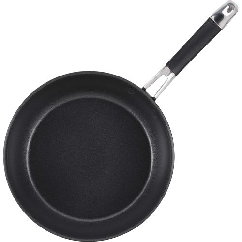  Anolon Smart Stack Hard Anodized Nonstick Frying Pan Set / Fry Pan Set / Hard Anodized Skillet Set - 10 Inch and 12 Inch, Black