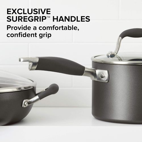  Anolon Advanced Hard Anodized Nonstick Cookware Pots and Pans Set, 11 Piece, Graphite