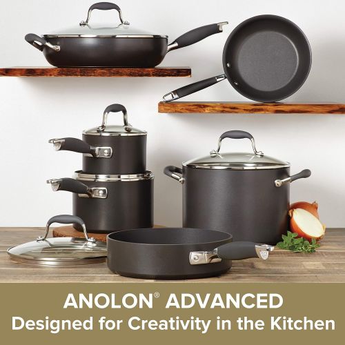  Anolon Advanced Hard Anodized Nonstick Cookware Pots and Pans Set, 11 Piece, Graphite