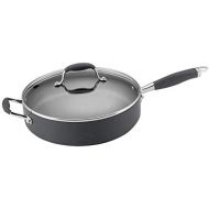 Anolon Advanced Hard Anodized Nonstick Saute Fry Pan with Helper Handle, 5 Quart, Gray