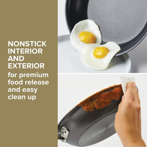  Anolon Advanced Hard Anodized Nonstick Saute Fry Pan with Helper Handle, 5 Quart, Gray