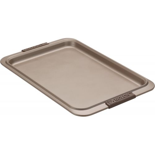  Anolon 47395 Advanced Nonstick Bakeware Set with Grips includes Nonstick Bread Pan, Cookie Sheet / Baking Sheet and Baking Pan - 3 Piece, Bronze Brown: Kitchen & Dining