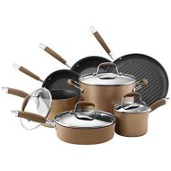 Anolon Advanced Nonstick Cookware Pots and Pans Set, 11 Piece, Bronze