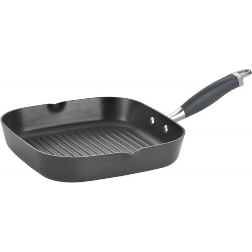  Anolon Advanced Hard Anodized Nonstick Square Griddle Pan/Grill with Pour Spout, 11 Inch, Gray