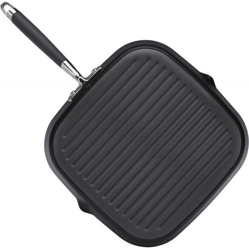  Anolon Advanced Hard Anodized Nonstick Square Griddle Pan/Grill with Pour Spout, 11 Inch, Gray