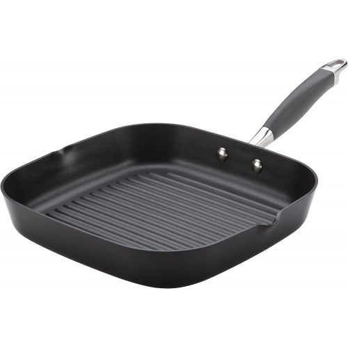  Anolon Advanced Hard Anodized Nonstick Square Griddle Pan/Grill with Pour Spout, 11 Inch, Gray