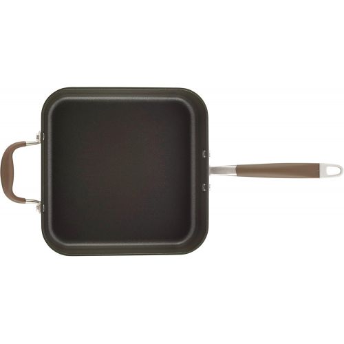  Anolon Advanced Hard Anodized Nonstick Saute Square Fry Pan with Helper Handle, 4 Quart, Bronze Brown