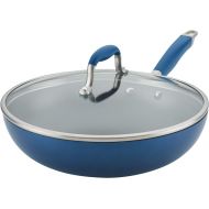 [아마존베스트]Anolon Advanced Home Hard Anodized Nonstick Frying/Saute/All Purpose Pan with Lid, 12 Inch, Indigo Blue