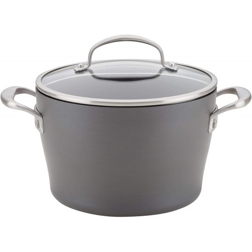  [아마존베스트]Anolon Allure Hard Anodized Aluminum Dutch Oven, 5 Quart, Dark Gray