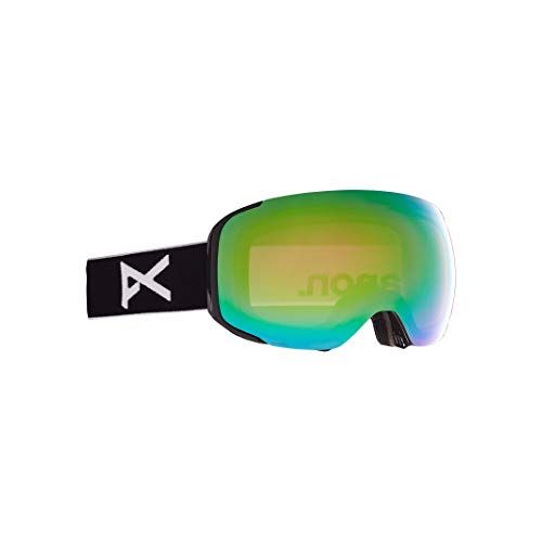  Anon Mens M2 Goggle with Spare Lens and MFI Facemask - Asian Fit, Black / Perceive Variable Green