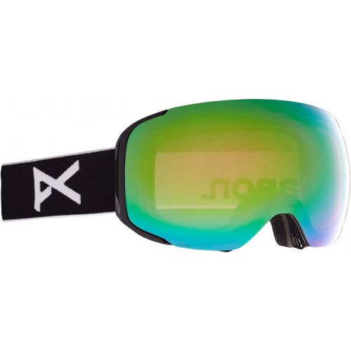  Anon Mens M2 Goggle with Spare Lens and MFI Facemask - Asian Fit, Black / Perceive Variable Green