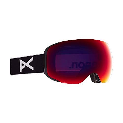  Anon Mens M2 Goggle with Spare Lens and MFI Face Mask, Black / Perceive Sunny Red