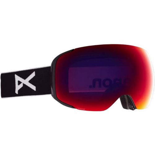  Anon Mens M2 Goggle with Spare Lens and MFI Face Mask, Black / Perceive Sunny Red